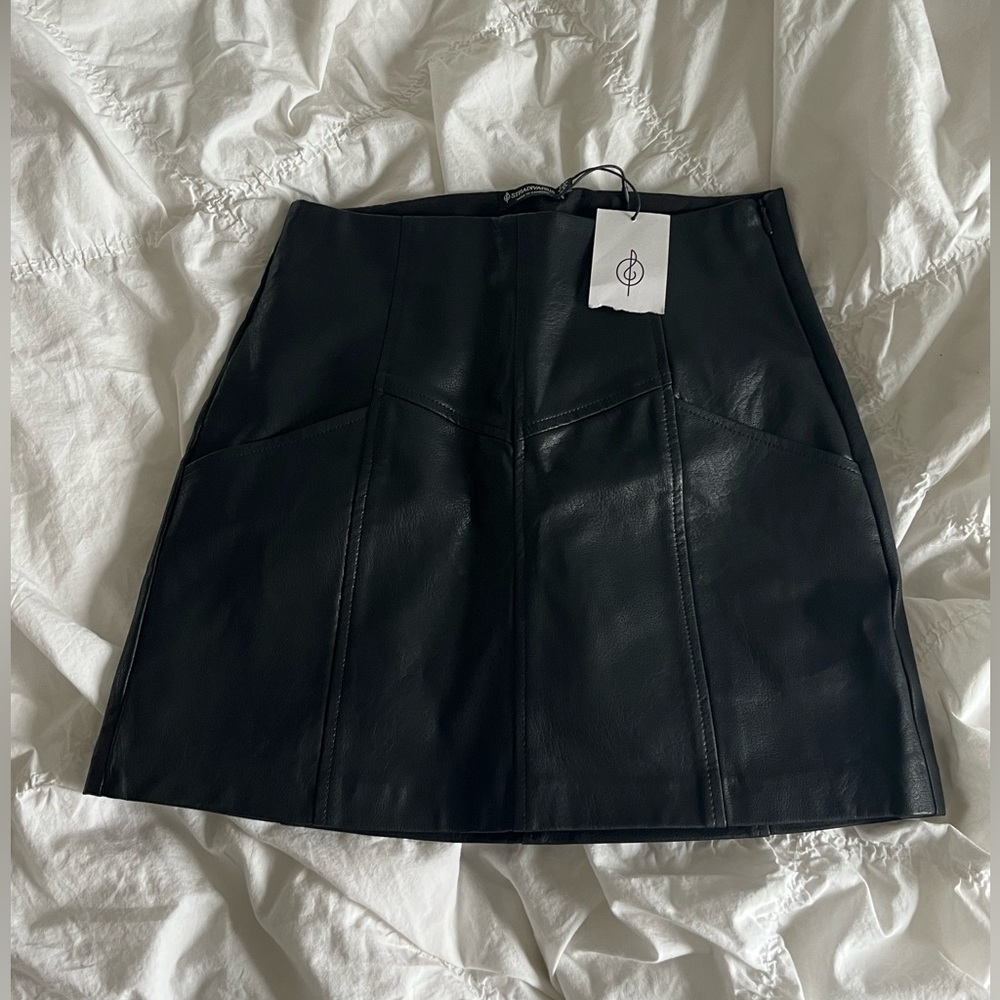 Black Leather Mini Skirt